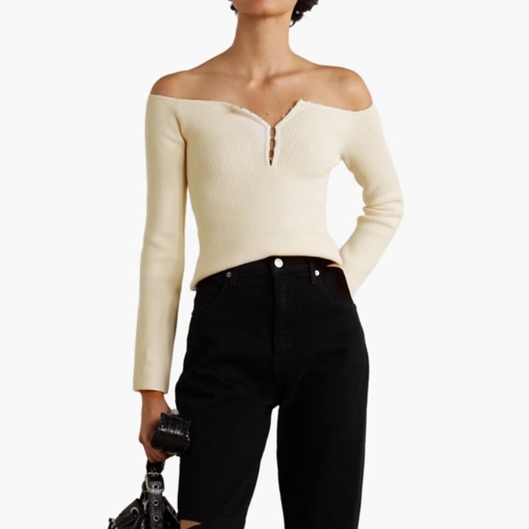 NWOT Helmut Lang Hook and Eye-Detail Ribbed Top - Picture 2 of 10